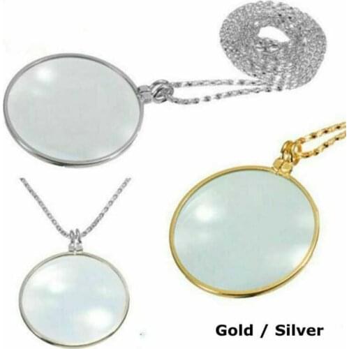 Reading Magnifying Glass Lens Pendant steampunk locket Magnifier Round Chain Necklace Fashion Gift Necklace For Women
