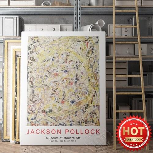 Jackson Pollock Museum Exhibition Poster, Jackson Vintage Art, Pollock Art Prints, Museum of Modern Art Wall Stickers, Abstract