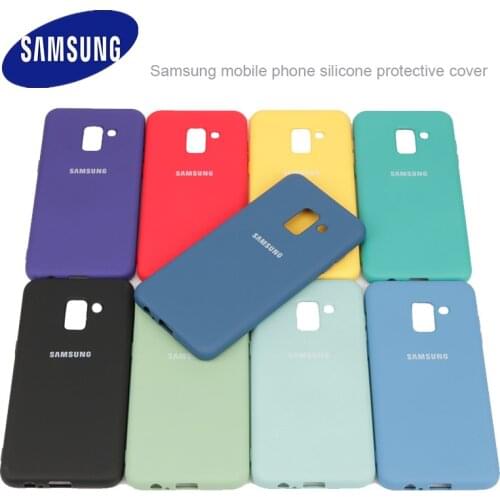 For Samsung Liquid Silicone Phone Case A8 2018 plus J4 J6 2018 Case Cover Silky Soft-Touch Protective Cover For A750 A6 A6+2018