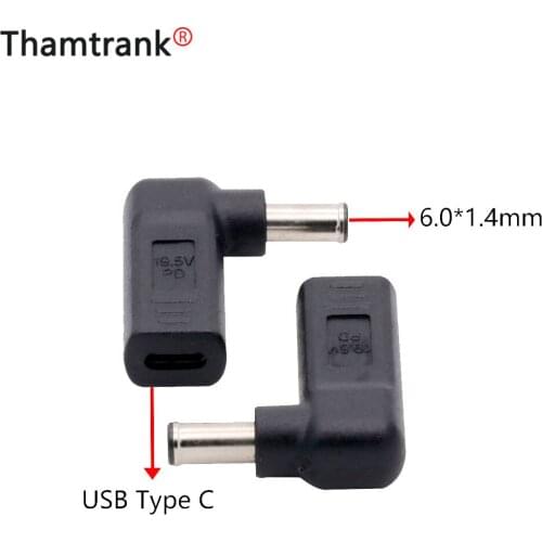 1pc Laptop Power Adapter Connector 6.0*1.4mm Dc Plug USB Type C Female to Universal Male Jack Converter for Notebook Charger