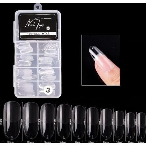 100 Pcs False Nail Tips Card Display Full Covered Design Top Quality Seamless Press On Nails DIY Manicure Accessories