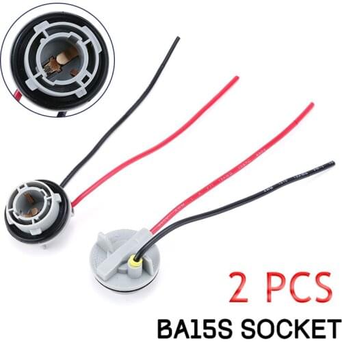 2Pcs 1156 BA15S Car Truck Boat Light Bulb Socket Holder P21W Lamp Socket Adapter Connector Harness DC 12V