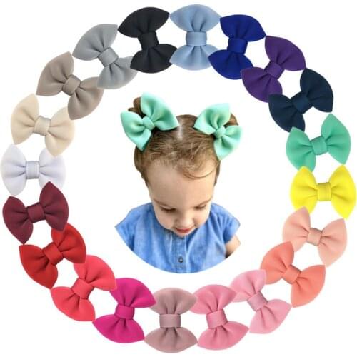 20pcs/lot 4inch Soft Handmade Hair Clips Space Layer Hair Bows Girls Daily Hairpin Barrettes Fashion Headdress Headwear