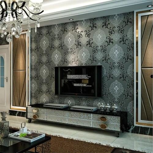 Beibehang Modern simple 3D stereo Damascus wallpaper bedroom living room TV background wall full floor bedside 3d wallpaper roll