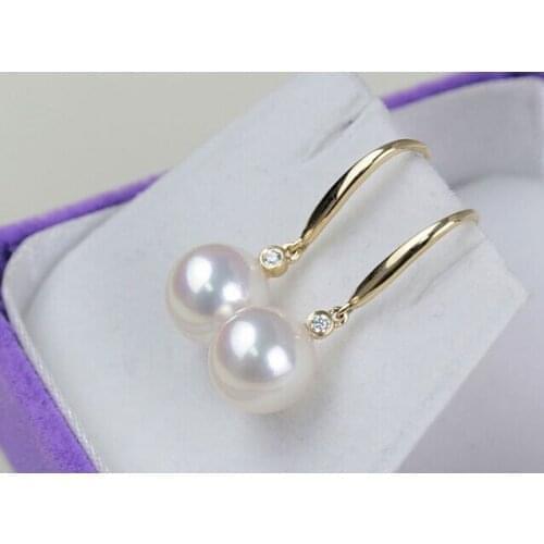 AAA 10-11mm south sea round white pearl earring