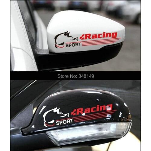 Aliauto 2 x Car Accessories Evil rabbit Racing Sports Rearview Mirror Sticker Decals For Volkswagen Jetta Golf 5 6 7 polo tiguan