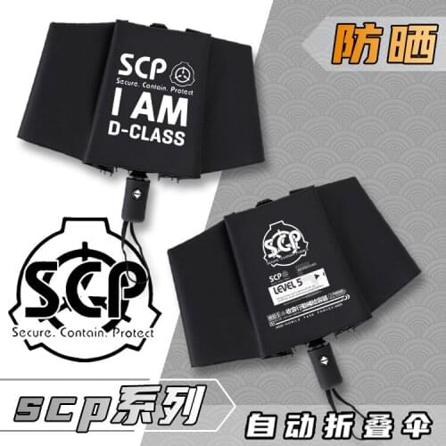 Anime SCP Foundation Cosplay Automatic Fold Umbrella Black Anti-UV Parasol Travel Rian Umbrella Fashion Student Gift