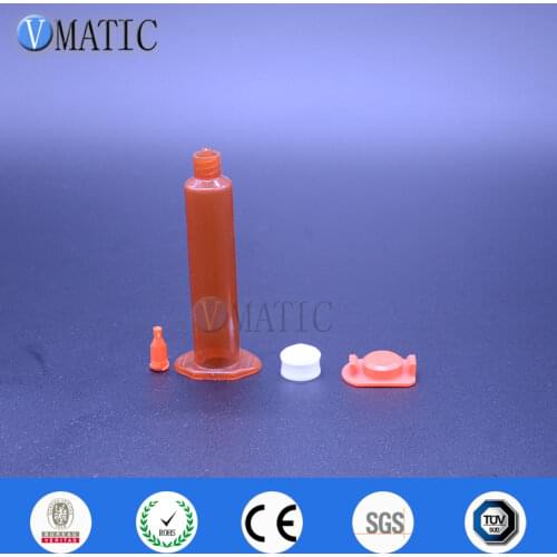 Free Shipping 5cc/ml Amber Pneumatic Barrels UV Block Cartridge Glue Dispensing Syringe With Stopper/ Piston