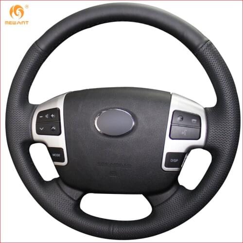 MEWANT for Toyota Land Cruiser 2008-2015 Tundra 2007-2013 Sequoia 2008-2013 Black Artificial Leather Steering Wheel Cover Parts