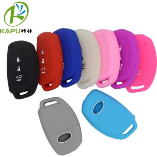 KAPU cover car-key-case for Hyundai Creta I10 I20 TUCSON ELANTRA SANTA FE I40 silicone rubber cover case set accessories