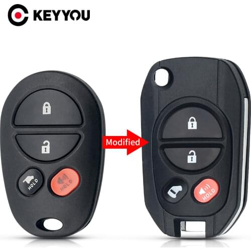 KEYYOU Modified Remote Key Shell For Toyota Highlander Sequoia Sienna Tacoma Upgraded Flip 3/4/5/6 Buttons Case Fob Replacement