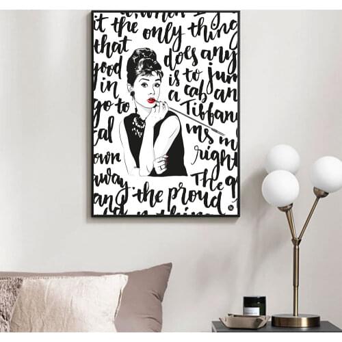 Black White Vintage Sexy Star Woman Quote Photography Poster Modern Canvas Painting Art Print Wall Picture Living Roo Home Decor