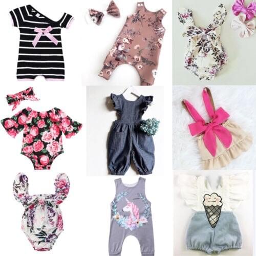 2018 Summer Newborn Baby Kids Girls Ruffle Cute Sweet Romper Jumpsuit Clothes 7 Stylish Outfit