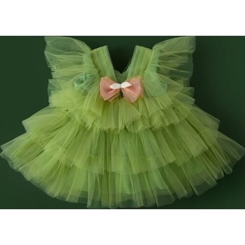 Toddler Girls Kids Tulle Princess Dress Baby Girls V-neck Tiered A-lined Ruffle Pageant Children Party Ball Gown Christmas 3t 5
