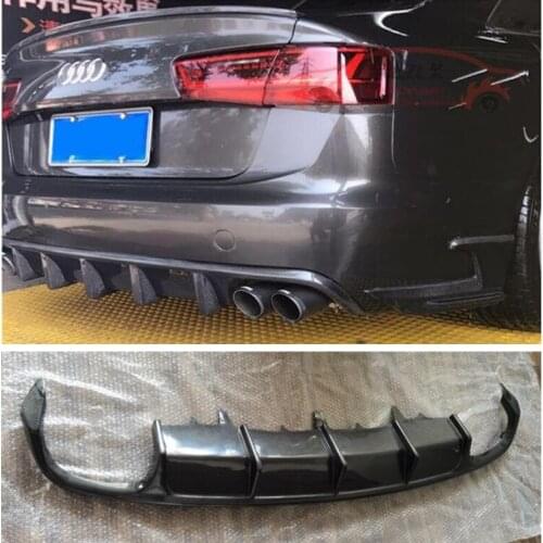 REAL CARBON FIBER REAR BUMPER TRUNK LIP SPOILER DIFFUSER For Audi A6 S6 SLINE C7 2012 2013 2014 2015