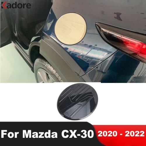 For Mazda CX30 CX-30 2020 2021 Carbon Fiber Fuel Tank Cap Cover Trim Gas Tank Protector Sticker Car Styling Accessories
