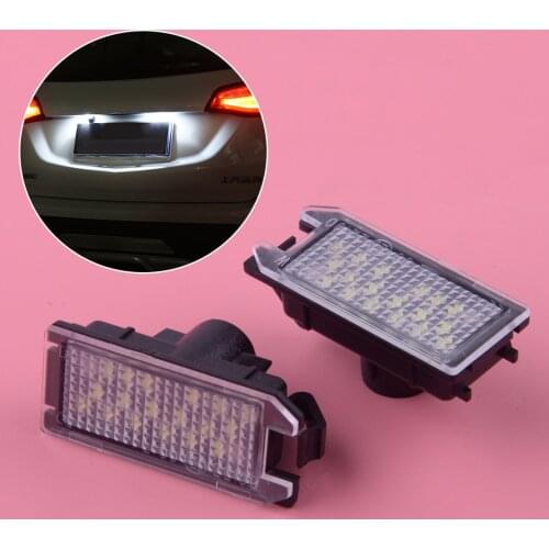 DWCX 1 Pair White LED Number License Plate Light Rear Registration Plate Lamp 2 Pin fit for Fiat 500 2007-2019 500C 2009-2019