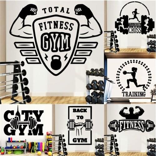 Energetically 7 Style GYM Vinyl Wall Sticker Decoration For Mans Room Decoration Wall Decals Home Decor