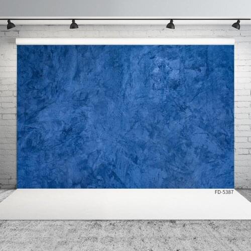 Photo Backdrop Blue Cement Wall Vinyl Cloth Studio Background for Children Portrait Baby Pets Toy Photobooth Photography Props