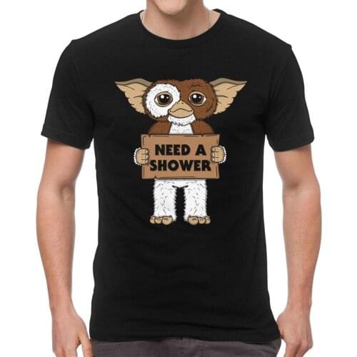 Gizmo Gremlins T Shirt Men Short Sleeve Cotton T-shirts Gizmo 80s Movie Mogwai Monster Retro Sci Fi Tee Streetwear Tshirt Gift