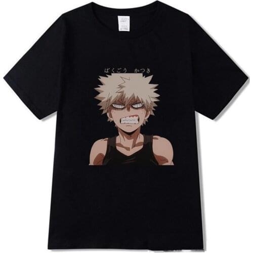 My Hero Academia T-Shirt Cute Tee Shirt Man Short Sleeves Fashion Tshirt Bakugou Katsuki Streetwear T Shirts