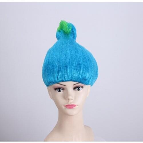 Halloween Cosplay Party Headband Trolls Headwear Poppy Hair for Kids 36cm Children Cosplay Supplies Accessories Hair Blue
