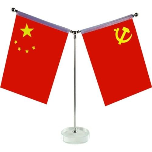 KAFNIK,Wholesale Golden T-Shaped Office Table Flag With Any Country 14*21cm Flags and Banners,Free Shipping