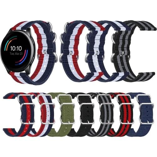 Ring Buckle Fabric Band Wristband For Oneplus Watch Woven Nylon Wrist Strap Watchband Bracelet correa Replaceable Accessories
