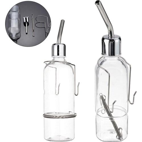 180/350ml Pet Nipple Water Feeder Drinker Waterer Plastic Hanging Fountains Water Bowl Bottle Feeder for Little Pet Rabbit