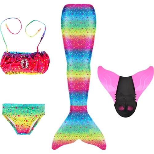 Summer Rainbow 3D Mermaid Tail Dress Girls Comfortable Bra Shorts Costume Princess Birthday Party Swimsuit Copslay Beach Wear