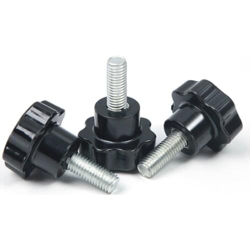 M4 M5 M6 M8 M10 M12 Star Shape Thread Clamping Handle Bolt Bakelite Hand Knob Tightening Screw Industry Equipment Plastic Steel