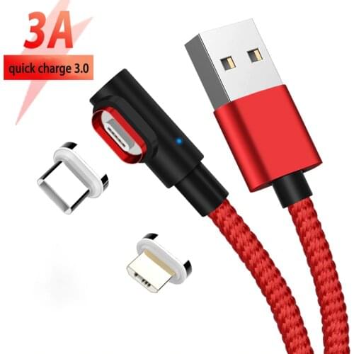 Type C Magnetic Cable 3A Micro Usb Fast Charge Data Android Cable for Samsung A50 S20 Plus Xiaomi Mi Note 10 Pro Magnetico USB C