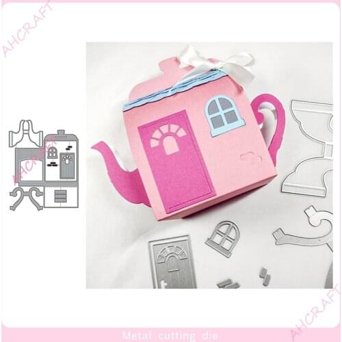 3D Teapot Metal Cutting Dies for DIY Scrapbooking Photo Album Decorative Embossing Paper Card Crafts Die 2021