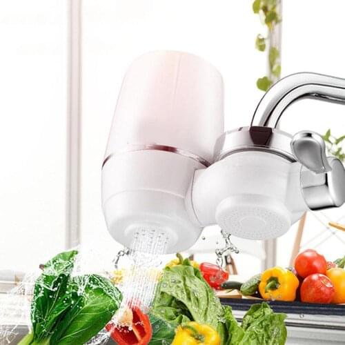 Household Kitchen Reusable Washable Ceramic Faucet Percolators Mini Water Filter Rust Bacteria Removal Drinking Water Purifier