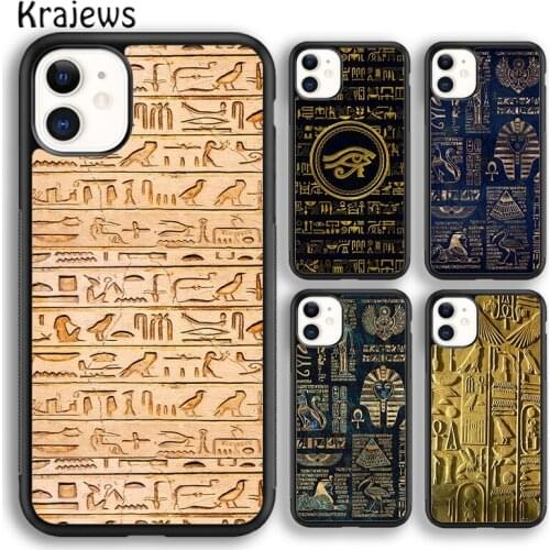 Krajews Ancient Egyptian Hieroglyphic Soft Phone Case Cover For iPhone 5 SE 6s 7 8 plus X XR XS 11 12 pro max Samsung S8 S9 S10