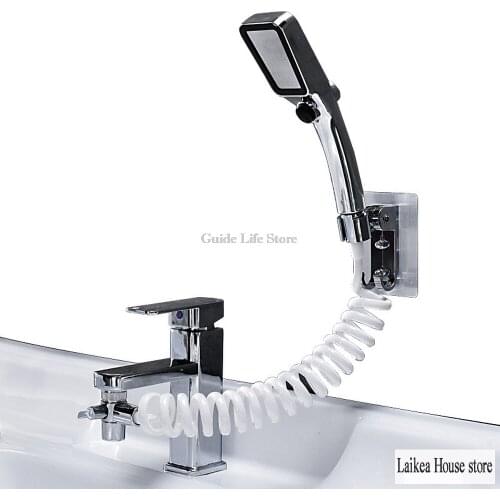 Essential Faucet Nozzle In The Bathroom 1.5 M 4 Point Interface with Filter Powerful and Concentrated Spray Shampoo Sprinkler