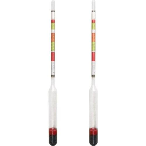 New 2Pcs Triple Scale Hydrometer Self Brewed Wine Sugar Meter for Home Making Beer