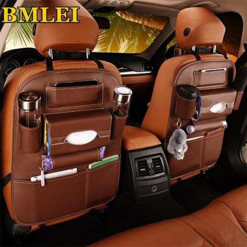 2020 New Car Seat back Storage Organizer Bag Universal PU Leather Multifunction Storage Box Stowing Tidying Pocket Auto Styling