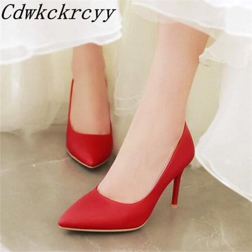Spring and Autumn New pattern fashion Cusp temperament High-heeled Waterproof Women Shoes gules sexy banquet marry Women Shoes