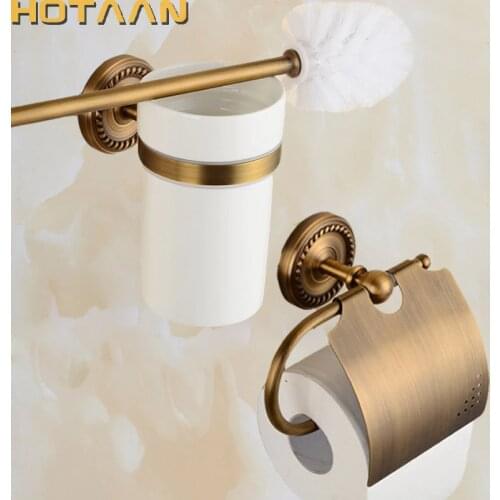 NEW Free shipping,solid brass Bathroom Accessories Set,toilet brush holder,Paper Holder,bathroom sets,antique brass HT-812200-2