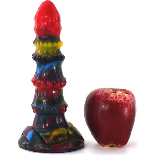 New Design Polygon Liquid Silicone Animal Dildos 4 Color Realistic Penis Sucker Lesbian Dildos Sex Toys for Women Sex Shop