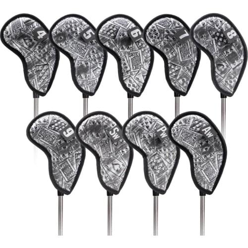 New Style Golf Club Iron Cover Golf Iron Head Covers Golf Club Iron Headovers Wedges Covers 9pcs/set