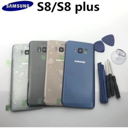 Original new Rear Panel Battery Glass Back Door Cover For Samsung Galaxy S8 G950 S8plus G955 Pre-adhesive stickers+tools