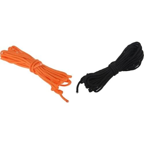 2 Pcs Paracord 550 Parachute Rope 7 Core Strand for Climbing Camping Buckle Rope 25FT, Orange & ​Black
