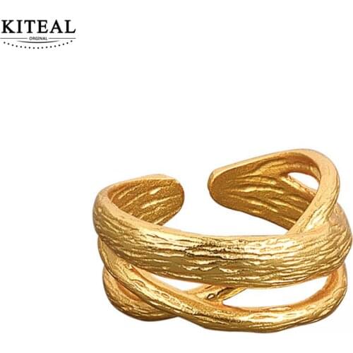 KITEAL Hot New silver color size Resizeable Maiden rings for women Concave-convex, crossed irregularly ring men christmas gift