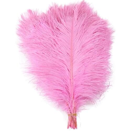 Fluffy Soft Ostrich Feathers 35-40 CM Dyed Colorful Decoration for Wedding Party Home Clothes Sewing Crafts Plume 10/20/50 Pcs
