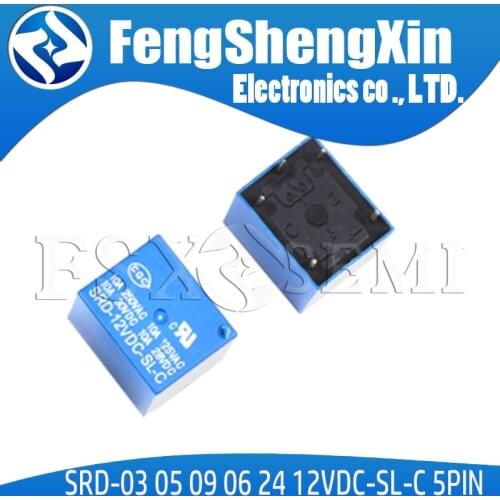 5PCS Relay SRD-03 05 09 06 24 12VDC-SL-C 5PIN 3V 5V 9V 6V 24V 12V New