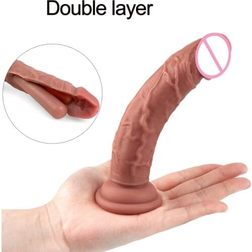 Skin Feel Silicon Dildofor Women Lesbian Masturbation Thick Glans Dildosex Toy With Suction Cup Sex Toys For Women Sex Shop