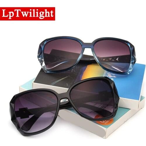 LpTwilight 2021 Vintage Big Frame Sunglasses Women Brand Designer Gradient Lens Driving Sun glasses UV400 Oculos De Sol Feminino