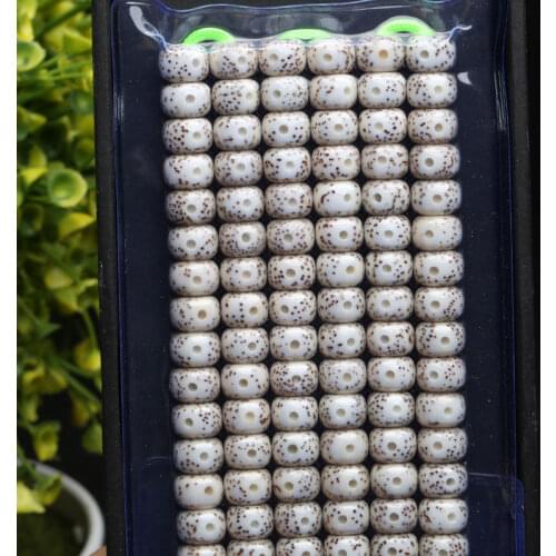 Tibetan Buddhism 114 White star&moon bodhi seed Prayer Loose bead Mala